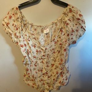 White Floral Top